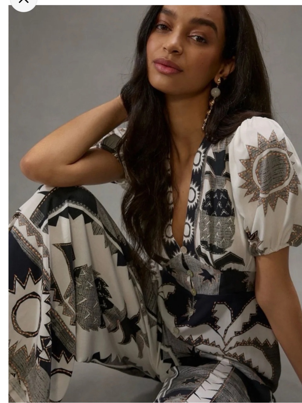 Rio x Anthropologie Sun Palm Tree Tropical Puff-Sleeve
Jumpsuit size XL - Picture 2 of 14